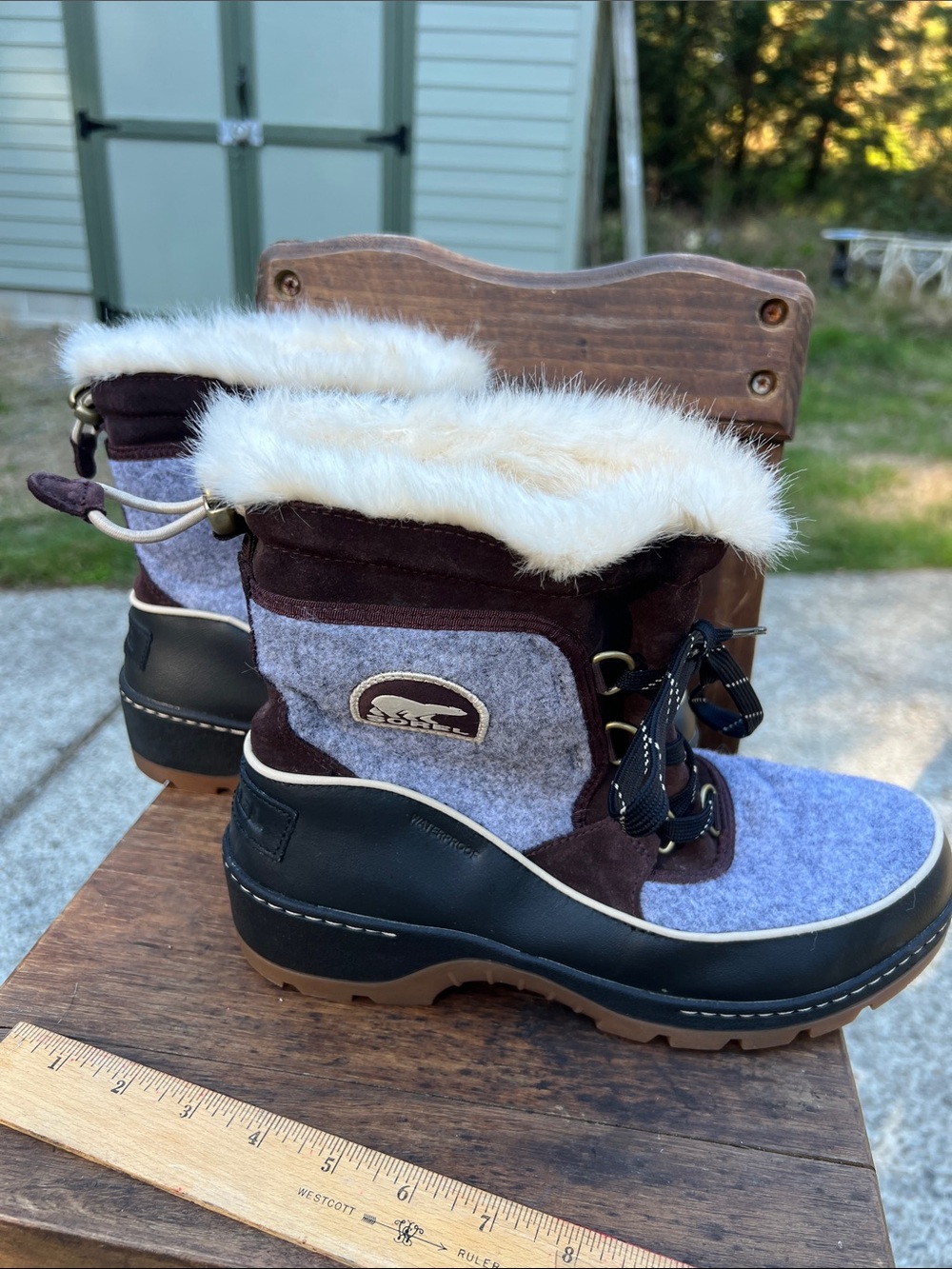Sorel Kids Brown & Gray Faux Fur Winter Boots